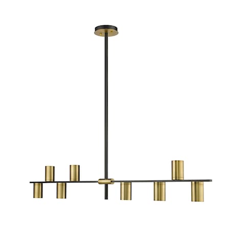 Z-Lite Calumet 8 Light Island/Billiard, Matte Black & Olde Brass 814-8L-MB-OBR